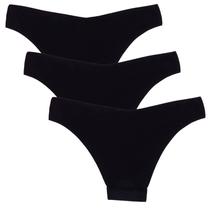 Kit 3 Calcinhas Fio Dental Sem Costura Poliamida Huxter Preto