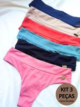 Kit 3 Calcinhas Fio Duplo Tamires Microfibra Feminina Kit 3 Calcinhas Fio Duplo Tamires Microfibra Feminina
