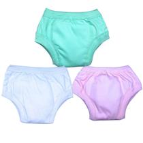 Kit 3 Calcinhas Fralda Treinamento Desfralde Infantil V/B/R