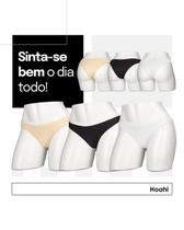 Kit 3 Calcinhas Hoahi Tanga sem Costura Algodão Kit 3 Calcinhas Hoahi Tanga sem Costura Algodão