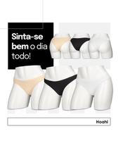 Kit 3 Calcinhas Hoahi Tanga sem Costura Algodão Kit 3 Calcinhas Hoahi Tanga sem Costura Algodão