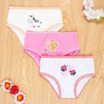 Kit 3 calcinhas Infantil com aplique e cor sortidas Kit 3 calcinhas Infantil com aplique e cor sortidas