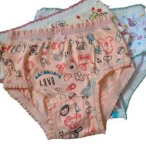 Kit 3 Calcinhas Infantil de Algodão com Estampa Variada