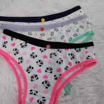 Kit 3 Calcinhas Infantil Em Microfibira Estampada 030730