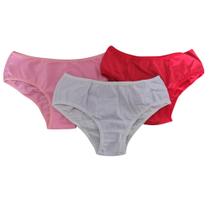 Kit 3 calcinhas infantil juvenil algodão Kellynha