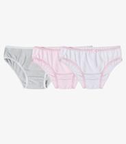 Kit 3 Calcinhas Infantil Lisas Em Algodão Select Rosa Kit 3 Calcinhas Infantil Lisas Em Algodão Select Rosa