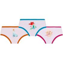 Kit 3 Calcinhas Infantil Lupo Disney Princesas em Algodão Kit 3 Calcinhas Infantil Lupo Disney Princesas em Algodão