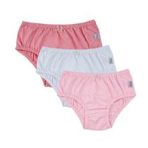 Kit 3 Calcinhas Infantil Meia Malha 100% Algodão Luna 0361