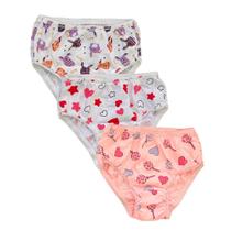 Kit 3 Calcinhas Infantil Menina Confortável Estampadas Sortidas em Algodão Tampinha