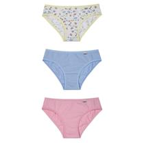 Kit 3 Calcinhas Infantil Miss em Cotton 51309 DelRio Kids
