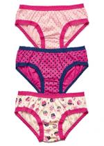 Kit 3 Calcinhas Infantis DeMillus Girl Cores e Estampas Diversas Anos Malha 100% Algodão Kit 3 Calcinhas Infantis DeMillus Girl Cores e Estampas Diversas Anos Malha 100% Algodão