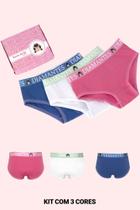 Kit 3 calcinhas infantojuvenil Diamantes Kit 3 calcinhas infantojuvenil Diamantes