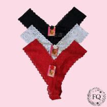 Kit 3 Calcinhas Lingerie Renda Fio Dental