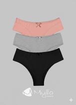 Kit 3 Calcinhas Plus Size Algodão - Conforto Máximo Mylla