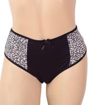 Kit 3 Calcinhas Plus Size Cintura Alta Calçola Senhora Microfibra com detalhe Estampado Kit 3 Calcinhas Plus Size Cintura Alta Calçola Senhora Microfibra com detalhe Estampado