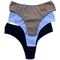 Kit 3 Calcinhas Plus Size Fio Conforto e Qualidade