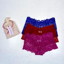 Kit 3 Calcinhas Secreta Renda Caleçon