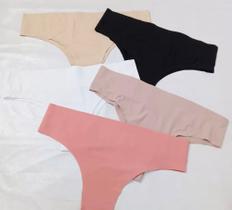 Kit 3 Calcinhas Sem Costura Cós Alto Duplo 9CM Corte a Laser Não Marca Kit 3 Calcinhas Sem Costura Cós Alto Duplo 9CM Corte a Laser Não Marca