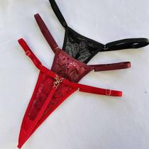 Kit 3 Calcinhas Sexy Rendada Fio Dental Coelhinha
