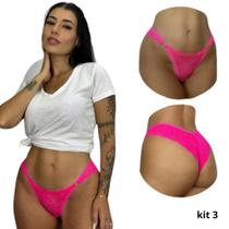 Kit 3 Calcinhas Sexy Toda Em Renda Tanga Rendada Kit 3 Calcinhas Sexy Toda Em Renda Tanga Rendada