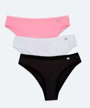 Kit 3 Calcinhas Tanga Delcotton-73123 Kit 3 Calcinhas Tanga Delcotton-73123