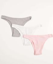Kit 3 Calcinhas Tanga Delcotton-73127 Kit 3 Calcinhas Tanga Delcotton-73127