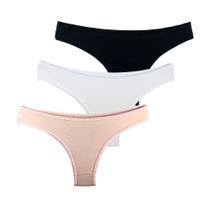 Kit 3 Calcinhas Tanga Try Basics Algodão Cotton Básica Lisa Moda Lingerie