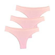 Kit 3 Calcinhas Tanga Try Basics Algodão Cotton Básica Lisa Moda Lingerie