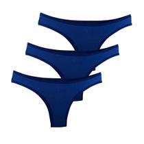 Kit 3 Calcinhas Tanga Try Basics Algodão Cotton Básica Lisa Moda Lingerie