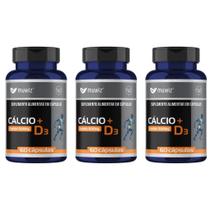 Kit 3 Cálcio + D3 500mg Proteção Óssea Completa 60 Cápsulas Muwiz