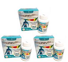 Kit 3 Cálcio Mdk Magnésio Vitamina D K 60 Caps Imunevitta