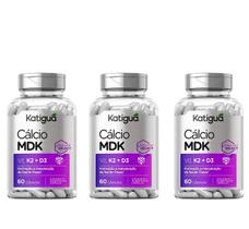 Kit 3 Calcio Mdk Vit. K2 + D3 - 60 Cápsulas Katigua. Kit 3 Calcio Mdk Vit. K2 + D3 - 60 Cápsulas Katigua.