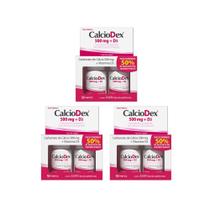 Kit 3 CalcioDex 500 mg + D3 120 Cápsulas Pack 2 Frascos