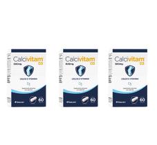 Kit 3 Calcivitam D3 Calcio E Vitamina D3 60 Caps - Herbamed