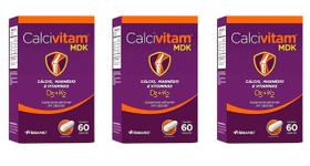 Kit 3 Calcivitam Mdk Cálcio, Magnesio E Vitaminas 60 Caps.