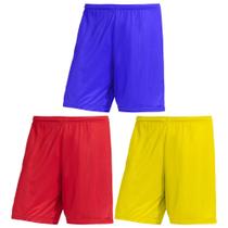 Kit 3 Calções PMC Futebol Infantil