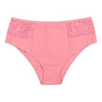 Kit 3 Calçolas Calcinhas Cotton Cós Alto Senhoras Exgg Conforto Plus size Rendada
