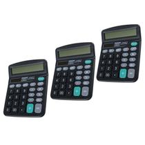 Kit 3 Calculadoras De Mesa Display 12 Dígitos Raiz Quadrada Porcentagem Para Comércio Escritório
