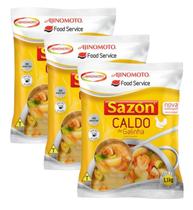 Kit 3 Caldo Em Pó Sazón Profissional Sabor Galinha 1,1Kg