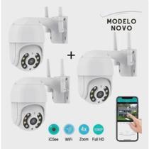 Kit 3 Câmera 360 Ip De Vigilância Residencial Inteligente