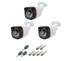 kit 3 Câmera Bullet 4x1 Hd 720p Lente 2,8mm Infra 20 Metros + Conectores - Citrox