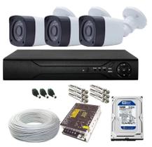 Kit 3 Camera de Segurança Infra 30m 1080p 2mp Dvr 4ch Multi Hd