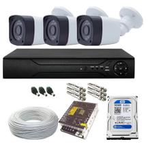 Kit 3 Camera de Segurança Infra 30m 1080p 2mp Dvr 4ch Multi Hd