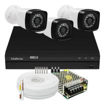 Kit 3 Camera de Segurança Infravermelho Full Hd Dvr Intelbras 4ch S/hd