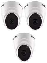 kit 3 Câmera de segurança Intelbras VHL 1220 D com resolução de 2MP visão noturna incluída branca