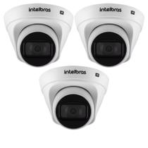 kit 3 Camera Dome IP Intelbras VIP 1230 D Full HD 1080p Lente 2.8mm 30m IR PoE IP67 H.265
