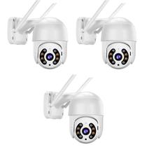 Kit 3 Câmera Externa Ip a Prova D'água com Infravermelho Alarme Wifi Hd Sensor De Movimento Bivolt app yoosee ou icsee