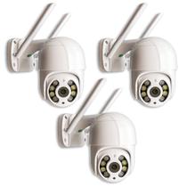 Kit 3 Câmera Externa IP Prova D'água Infravermelho Externa Wifi HD