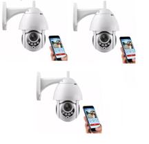 kit 3 Câmera Ip Externa Speed Dome Wifi Auto Tracking Ip66 Ptz kit 3 Câmera Ip Externa Speed Dome Wifi Auto Tracking Ip66 Ptz