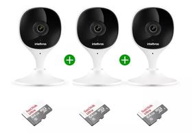 Kit 3 Câmera Ip Wi-fi Full Hd Imx Mibo Intelbras + Sd 64gb Ultra
